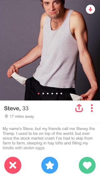 Illustration for article titled Tinder Fail: 7 Profile Photos Of Men Frowning And Pulling Out Their Empty Pockets That We Are Definitely Swiping Left On